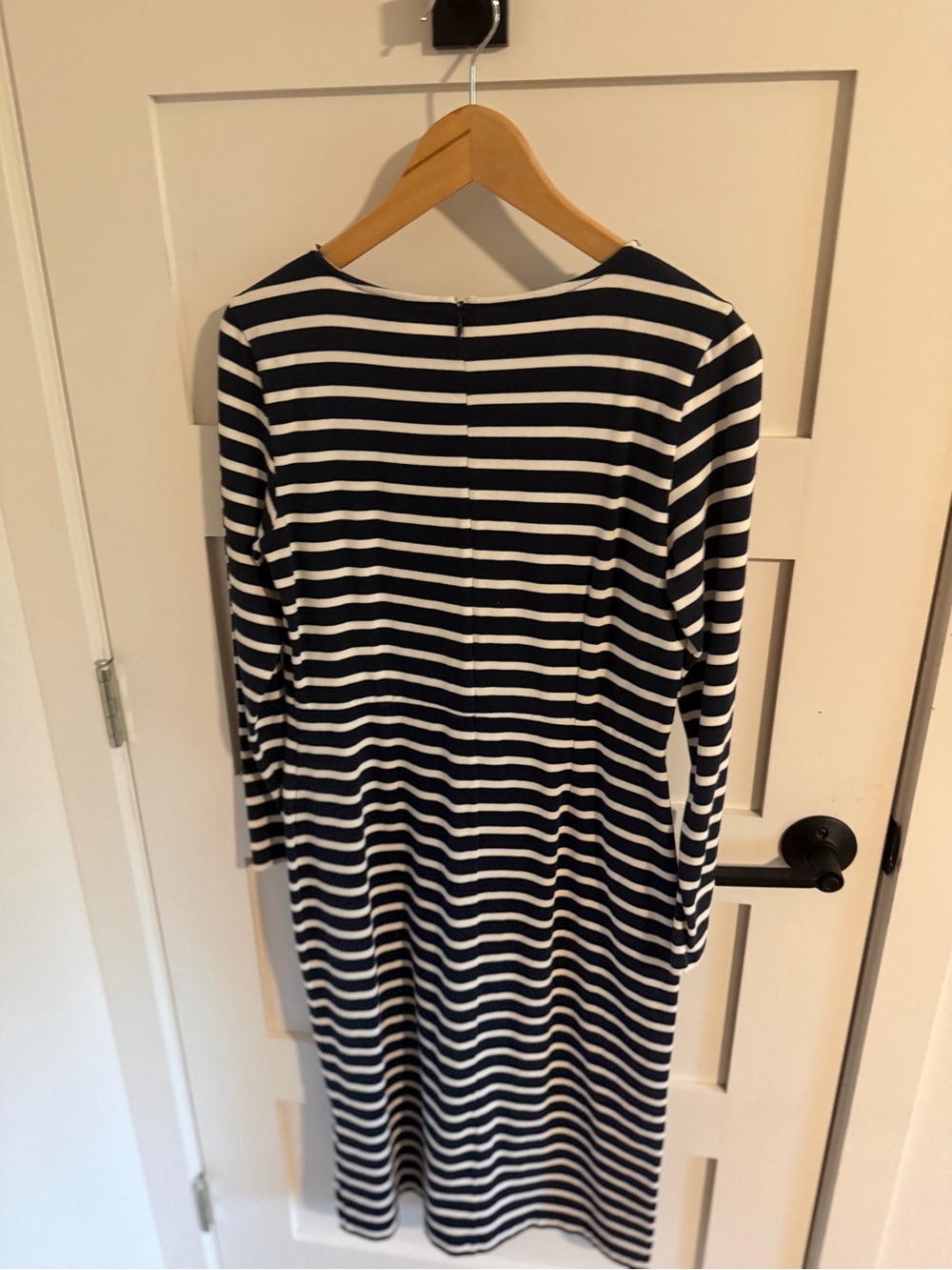 J. Crew Navy & White Striped Midi Sheath Dress - Picture 3 of 3